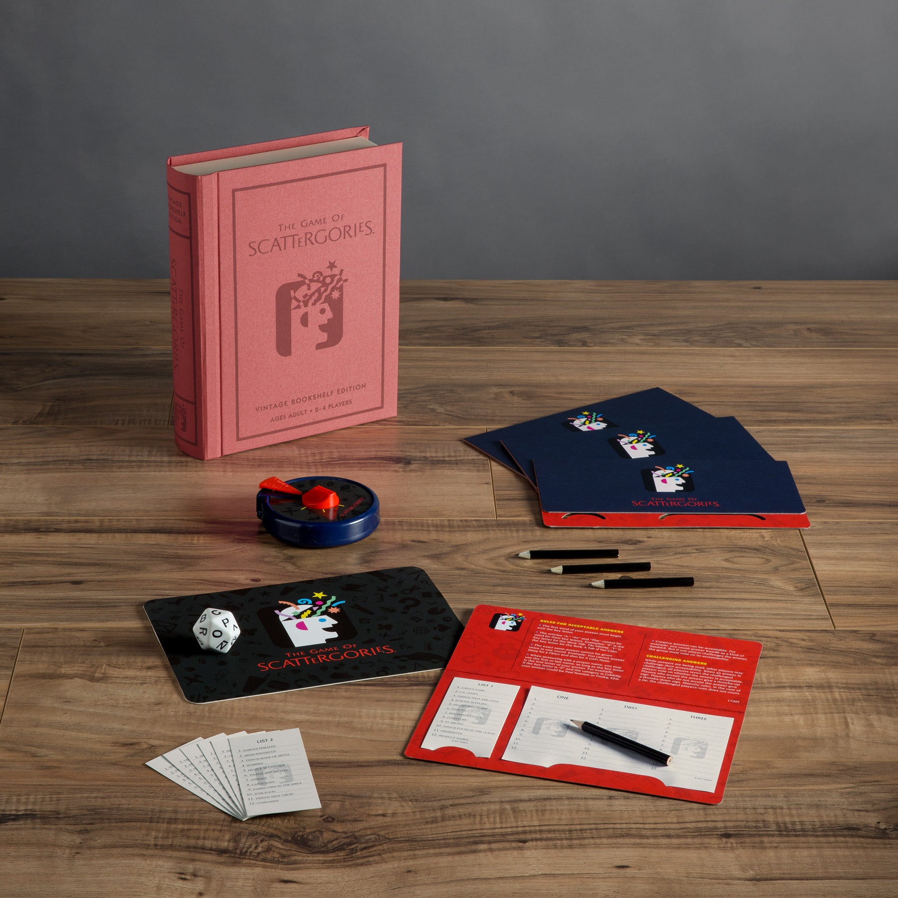 The Game of Scattergories Vintage Bookshelf Edition